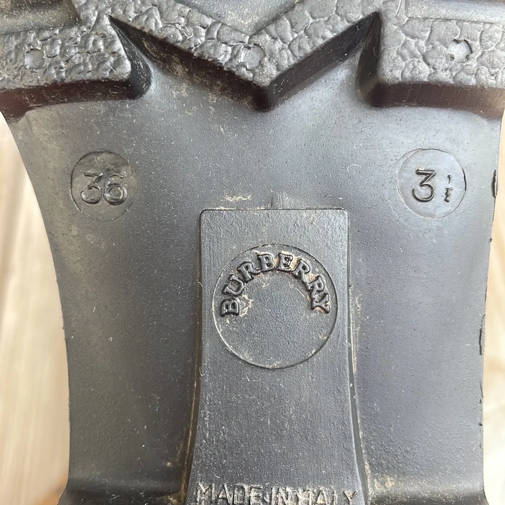 BURBERRY Rain Boots Tall Classic Check Haymarket Size EUR 36